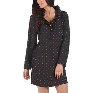 Mud Pie Women's Black Whitney Ruffle Long Sleeve Shift Dress Size Med (8-10) NEW